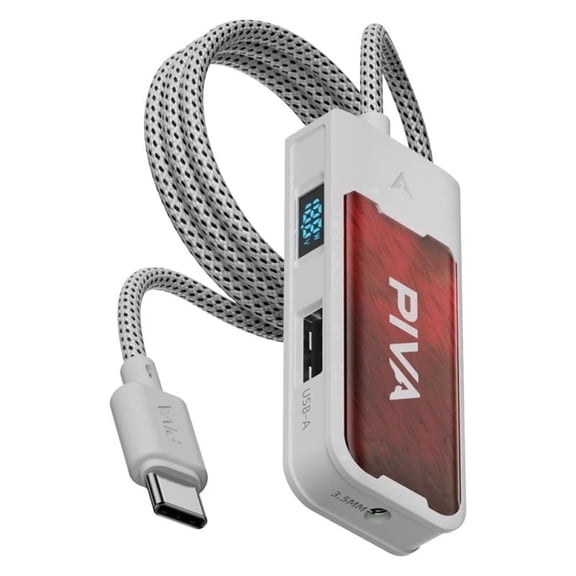 Piva Type-C Gaming Hub, 4-in-1 Adapter with 60W PD Port, 3.5 mm DAC Audio, USB Data Transfer and Power Display