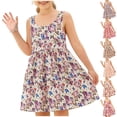 thumbnail image 1 of PIWHJQK Girls Casual Dresses Girls Chrysanthemum Print Sleeveless Round Neck Dress Tank Style With For Style Summer Dress Sundress, 1 of 7
