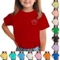 thumbnail image 1 of PIWHJQK Girls'Short Sleeve T Shirts Casual Comfortable Tees Boys Girls Solid Short Sleeve Crew Neck Top With Rhinestone Print Summer Tops, 1 of 6