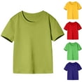 thumbnail image 1 of PIWHJQK Girls'Short Sleeve T Shirts Casual Comfortable Tees Unisex Cotton Solid Short Sleeve T Shirt Undershirt Summer Summer Tops, 1 of 4
