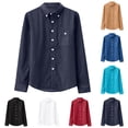thumbnail image 1 of PIWHJQK Men Long Sleeve Button Down Shirts Men Solid Corduroy Long Sleeve Button Down Collar Pocket Work Shirt Casual Shirts, 1 of 5