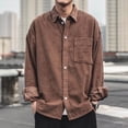 thumbnail image 1 of PIWHJQK Men Long Sleeve Button Down Shirts Men Solid Long Sleeve V Neck Undershirt Casual Shirts, 1 of 4