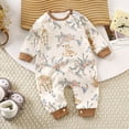 thumbnail image 1 of PIWHJQK Newborn Bodysuit Fall Deer Print Long Sleeve Infant Sleepwear Warmborn Infant Outfits, 1 of 3