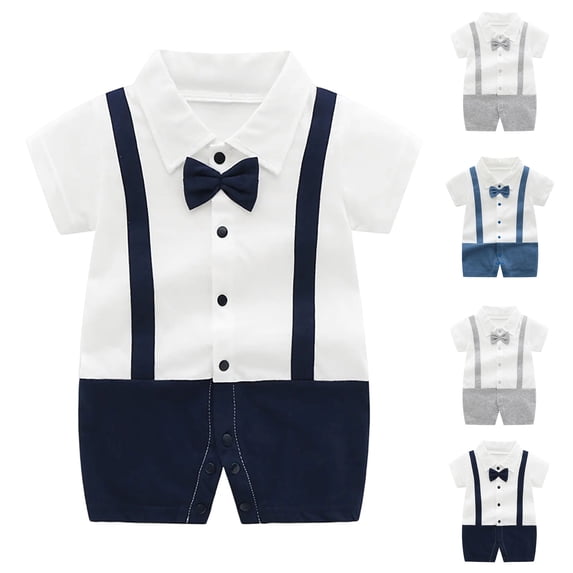 PIWHJQK Newborn Bodysuit Newborn Solid Closure Short Sleeve Easily Change Infant Outfits