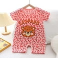 thumbnail image 1 of PIWHJQK Newborn Bodysuit Short Sleeve Summer Lovely Graphic Print Breathable Cotton Snap Infant Outfits, 1 of 3