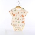 thumbnail image 1 of PIWHJQK Newborn Bodysuit Short Sleeve Summer Orange Pumpkin Graphic Print Cotton Snap Closure Infant Outfits, 1 of 4
