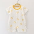 thumbnail image 1 of PIWHJQK Newborn Bodysuit Short Sleeve Summer Thin Round Neck Cotton Snap Closure Infant Outfits, 1 of 4