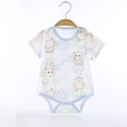 thumbnail image 1 of PIWHJQK Newborn Bodysuit Short Sleeve Summer Trunk Graphic Print Gray Cotton Snap Closure Infant Outfits, 1 of 4