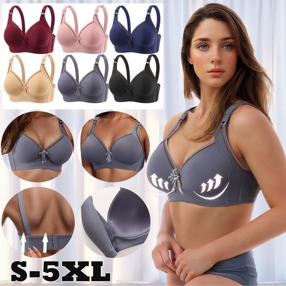 PIWHJQK Women Lightweight Breathable Bra B C Cup Wireless Bra Women Plus Size Push-Up Breathable Everyday Bras For Women