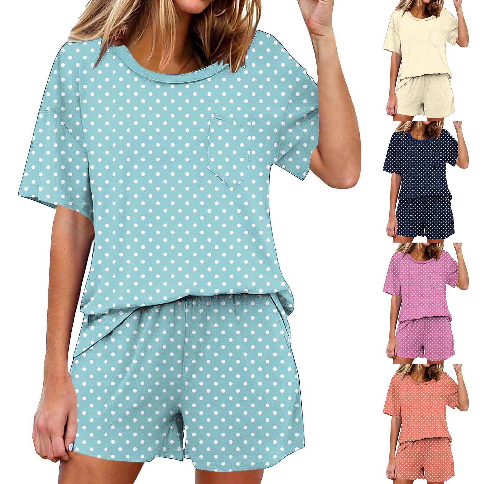 PIWHJQK Women Summer Outfits Set Tops Shorts Set Women's Modern Casual ...