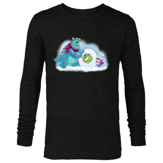 PIXAR Monsters Inc. Mike, Sully & Boo Holiday Snowball - Long Sleeve T-Shirt for Men - Customized-Black