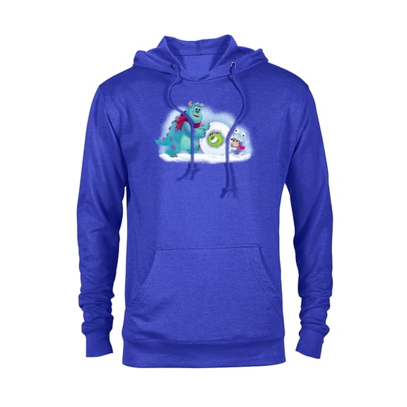 PIXAR Monsters Inc. Mike, Sully & Boo Holiday Snowball - Pullover Hoodie for Adults - Customized-Royal