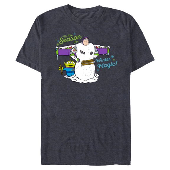 PIXAR Toy Story ‘Tis The Season For Winter Magic Holiday - Short Sleeve Blended T-Shirt for Adults - Customized-Navy Heather