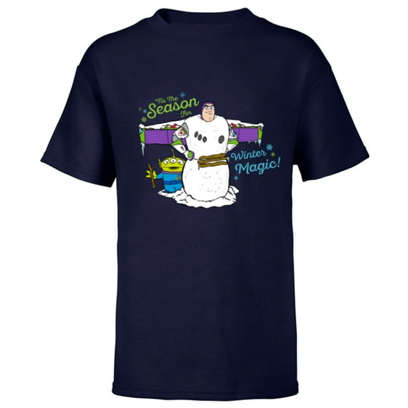 PIXAR Toy Story ‘Tis The Season For Winter Magic Holiday - Short Sleeve T-Shirt for Kids - Customized-Navy