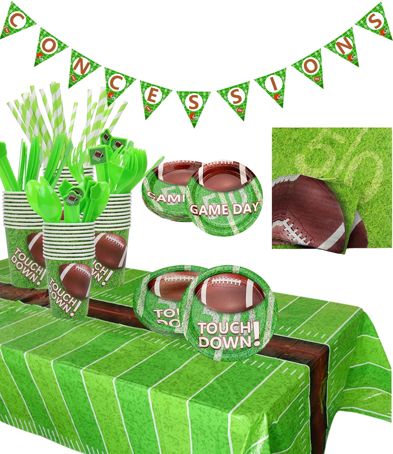 PIXHOTUL Football Party Supplies Sports Theme Party Pack for Game Day