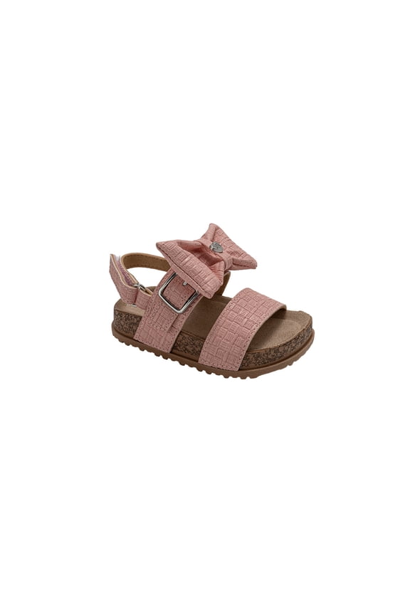 Toddler Girl's Sandals – Cute Footbed Sandals and Flat Summer Shoes with Puffy Bow