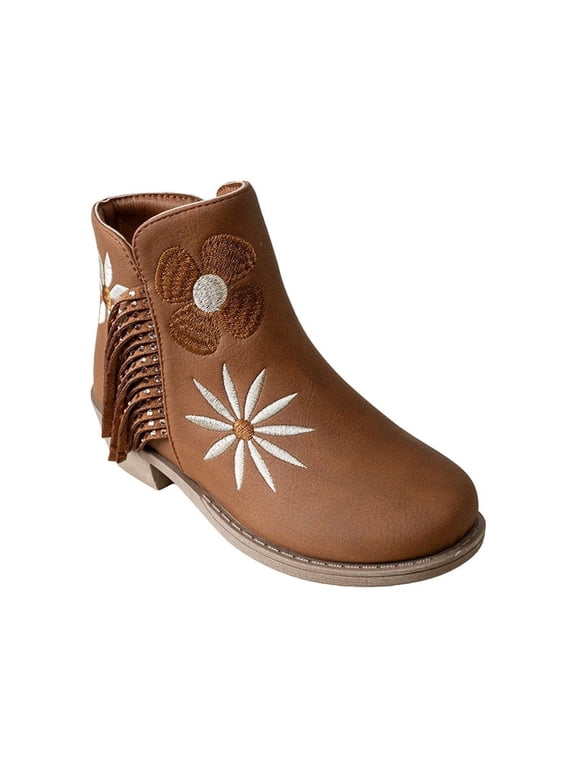 Toddler Girl's Western Short Fringe Boots