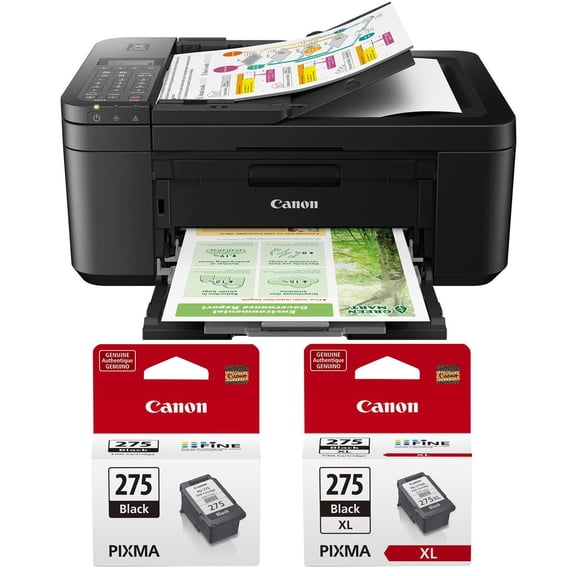 Canon PIXMA TR4720 Wireless All-In-One Inkjet Printer, Black, Bundle with Standard and High Capacity Black Ink Pack