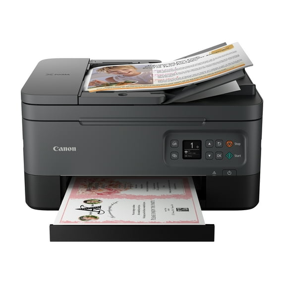 Canon PIXMA TR7020a All-in-One Wireless Color Inkjet Printer, with Duplex Printing, Mobile Printing, and Auto Document Feeder, Black, Works with Alexa
