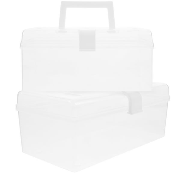 PIXNOR 2 Pcs Bins Portable Storage Box Versatile Storage Box 22X11.5X9.5CM Transparent