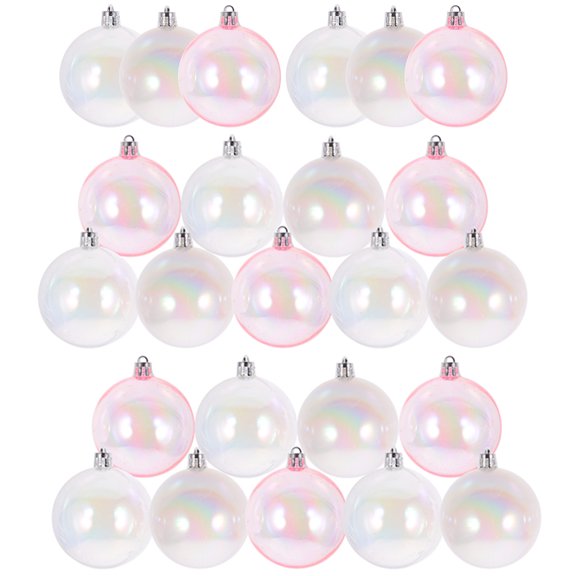 PIXNOR 24pcs Plastic Ball Ornaments Birthday Party Decorations Birthday Hanging Ball Ornaments