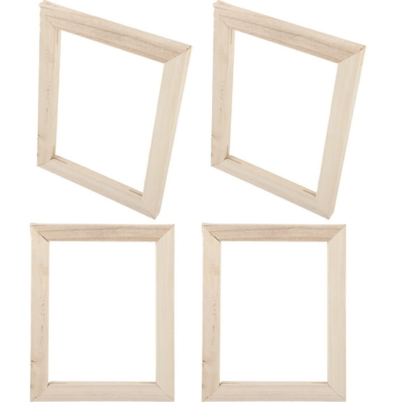 PIXNOR 4 Pcs Solid Wood Oil Painting Frame for Canvas by Number Photo
