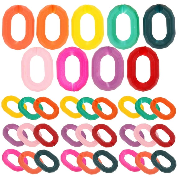 PIXNOR  50 Pcs Detachable Linking Rings DIY Acrylic Wire Key Chains Gold