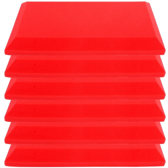 PIXNOR 6 Pcs Flat Soundproof Cotton Absorbing Curtains for Walls Soundproofing Red
