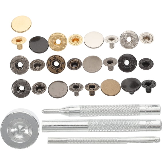 PIXNOR Button Pins for Backpacks Snap Fastener Kit Black Buttons Purses Wallet