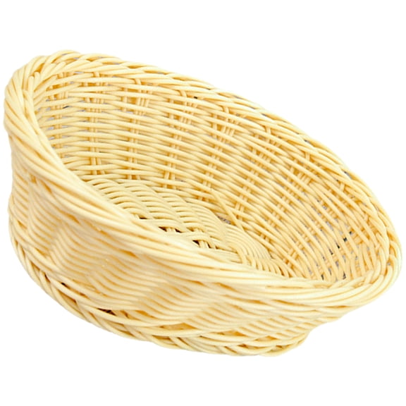 PIXNOR Clear Imitation Rattan Egg Basket Accessory Storage Basket 18X14X6CM Beige