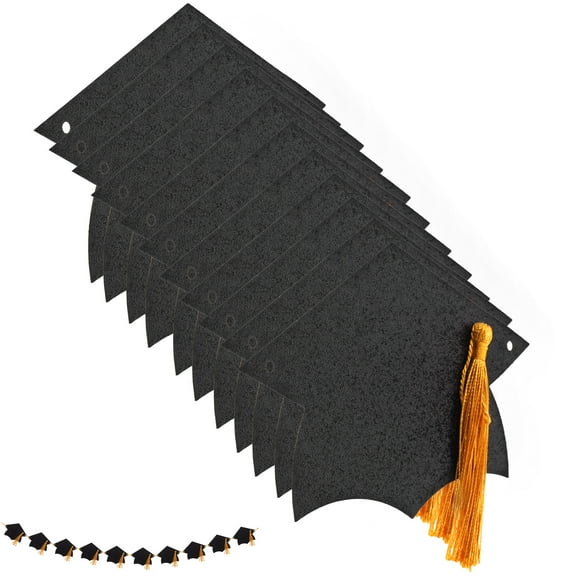 PIXNOR  Congrats Graduation Party Yard Banner Hat Congratulation Black