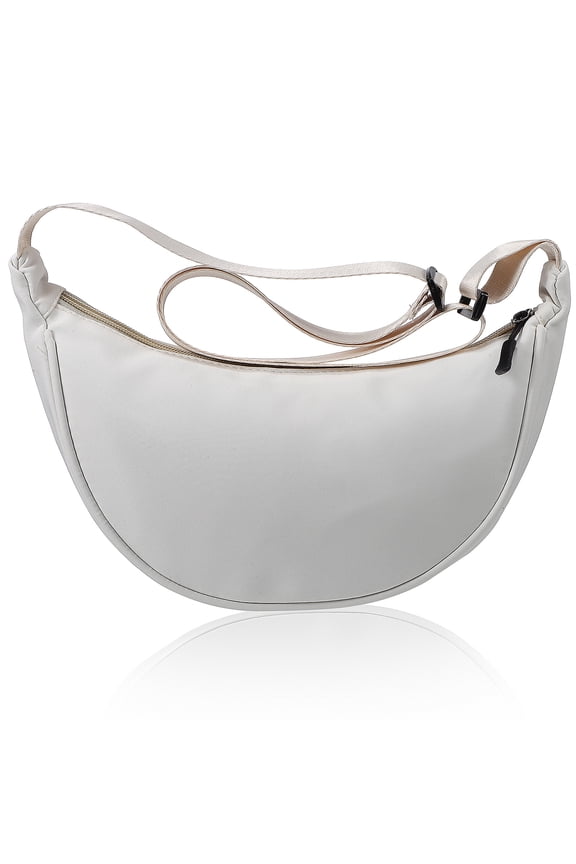 Cross Body Pouch Portable Crossbody Bag Nylon Dumpling (White)