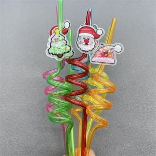 12pcs Unicorn Spiral Straws Creative PVC Decorative Drinking