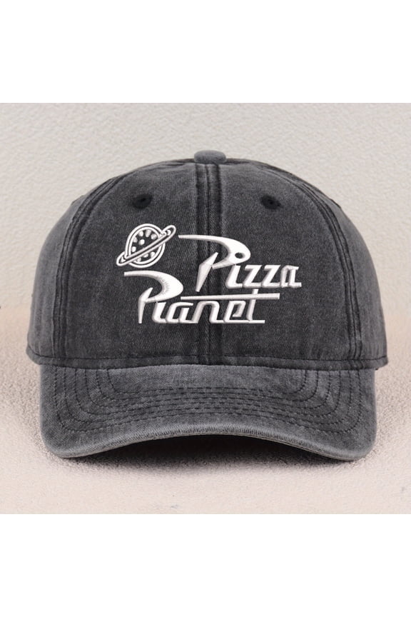 [PIZZA Embroidered Baseball Cap] Adjustable Summer Essential PIZZA Pattern Embroidered Baseball Cap for Men And Women