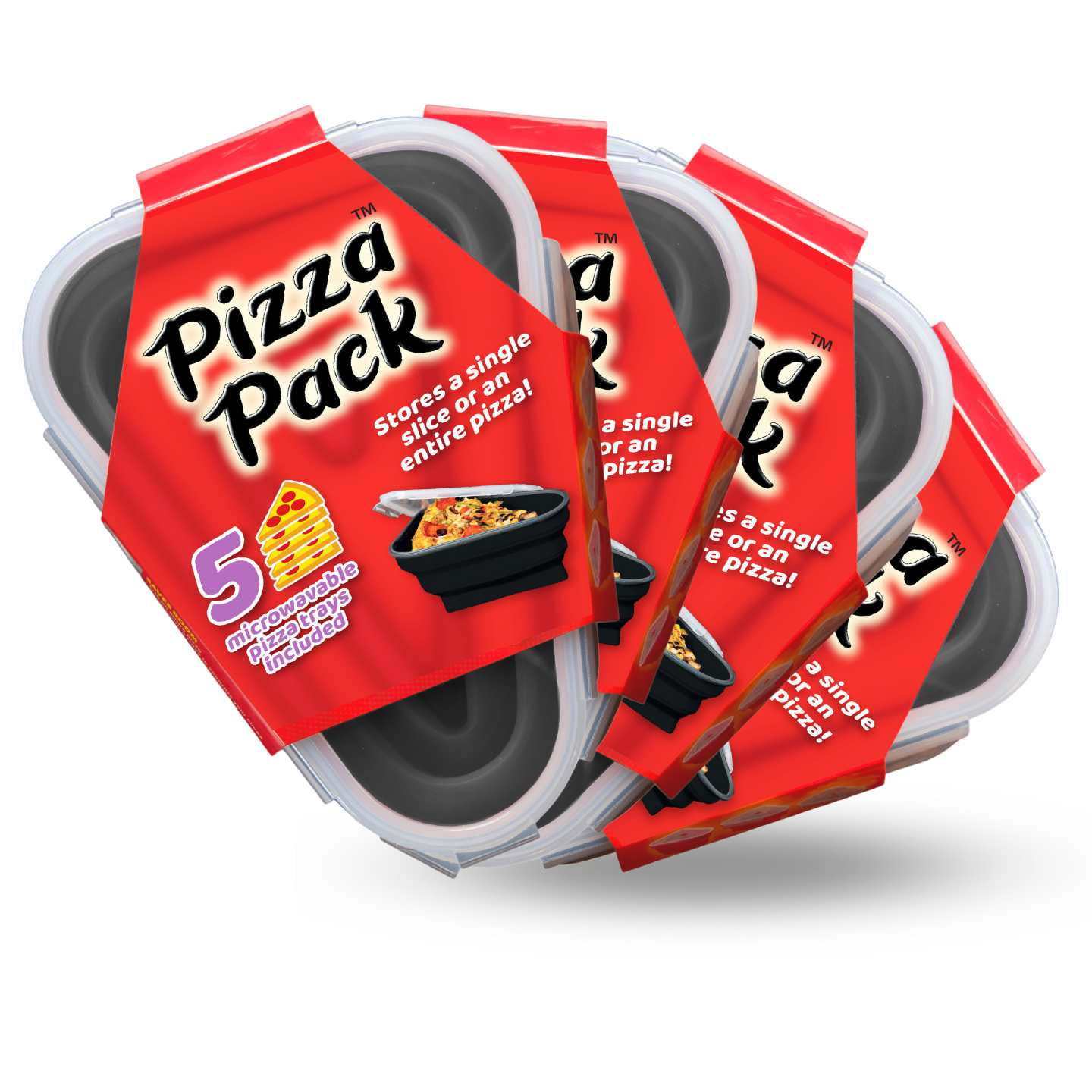 PIZZA PACK® The Reusable Pizza Storage Container with 5 Microwavable
