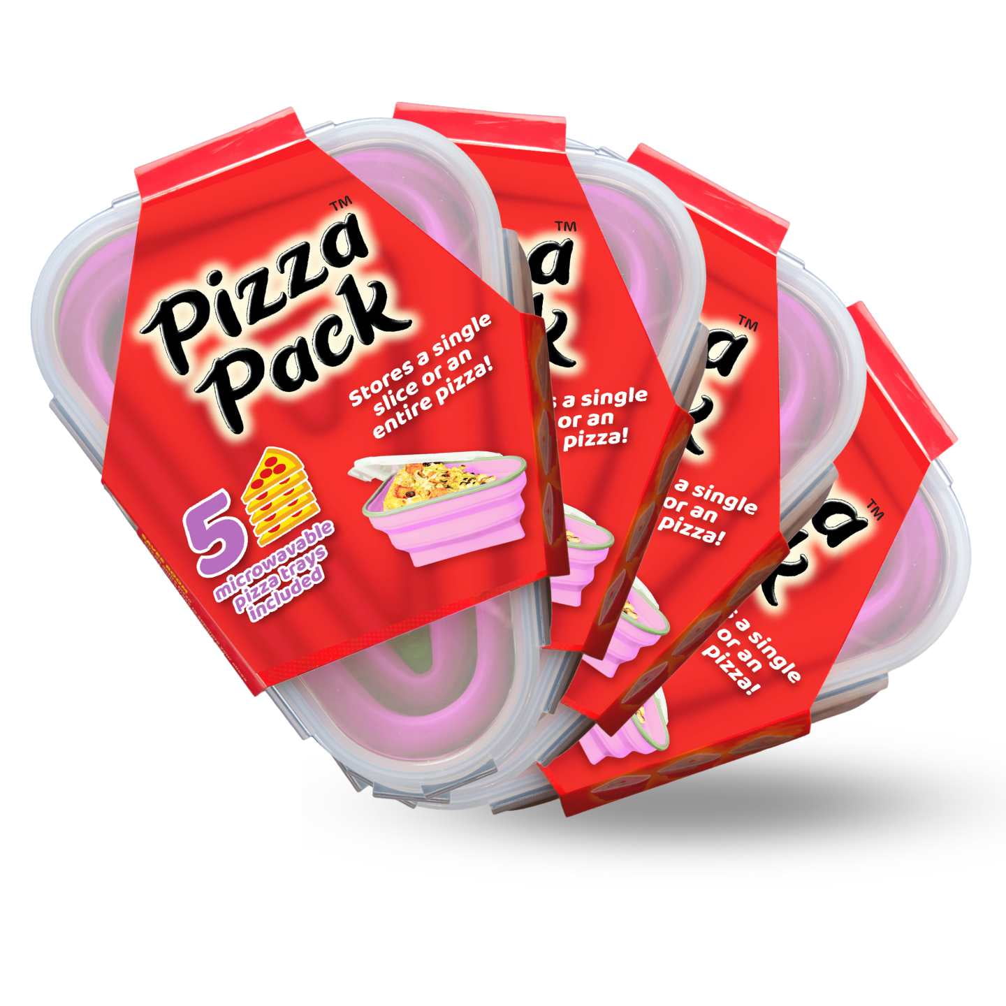 Pizza Pack, Kitchen, Pizza Pack Reusable Pizza Storage Container  Collapsible W 5 Serving Trays