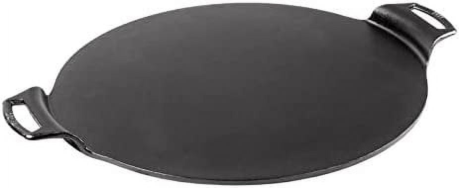 15-Inch Black Cast Iron Pizza Pan with Handles