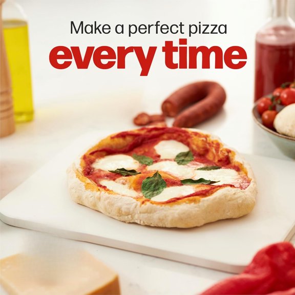 PIZZA STONE | Rectangular Pizza Stone For Oven Baking & BBQ Grilling With Free Wooden Peel | Extra Large 15 x 12" Inch Durable Cordierite Cooking Stone.