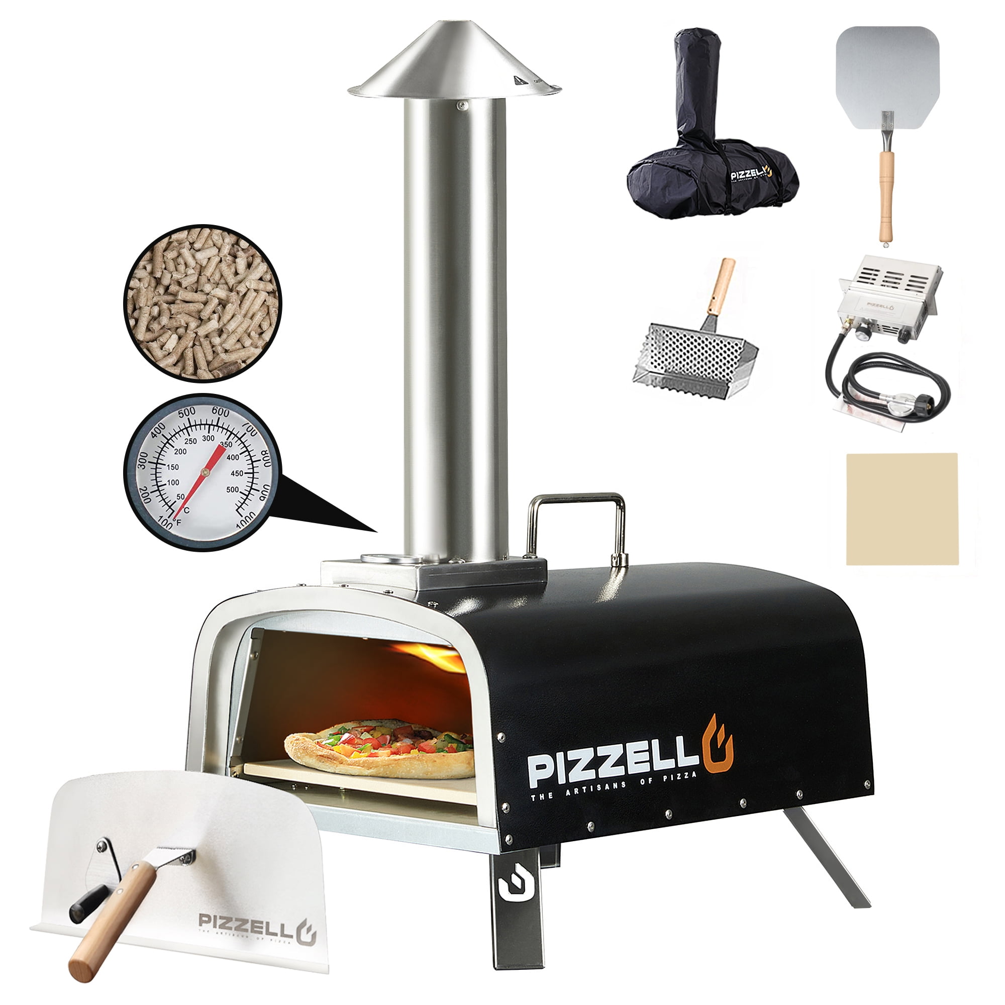 PIZZELLO Outdoor Propane Pizza Oven Gas Wood 12" Pizza Maker Stove with