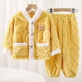 thumbnail image 1 of PInxai 2 Piece Sets for Girls Boys Clothing Fuzzy Long Sleeve Button down Tops Elastic Waisted Pants Fall Cute Daily Wear Outfits,Yellow,2-3Years, 1 of 5