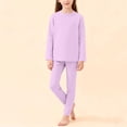 thumbnail image 1 of PInxai 2 Piece Sets for Kids Comfy Fall Unisex Clothes Round Neck Long Sleeve Tops Elastic Waisted Slim Leg Pants，Purple，1 Years, 1 of 7