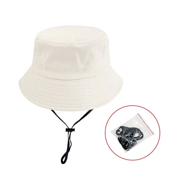 PInxai Boys Girls Hat Summer Sun Protection Outdoor Beach Caps Solid Color Kids Hats with Adjustable Straps,Beige,Free Size