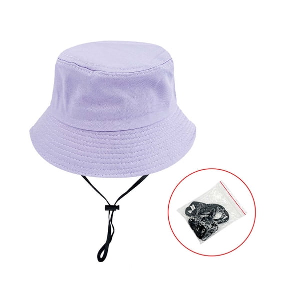 PInxai Boys Girls Hat Summer Sun Protection Outdoor Beach Caps Solid Color Kids Hats with Adjustable Straps,Purple,Free Size