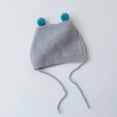 thumbnail image 1 of PInxai Caps for Kids Knitted and Warm Ear Protection Hats Tie Comfy Windproof Winter Cute Caps for Cold Weather,Gray,Free Size, 1 of 2
