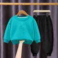 thumbnail image 1 of PInxai Fall Piece Sets for Girls Boys Casual Kids Clothing Round Neck Long Sleeve Tops Elastic Wiasted Pants Solid Color,Sky Blue,3 Years, 1 of 3