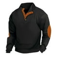 thumbnail image 1 of PInxai Fall Sweatshirts for Men Stand Collar Long Sleeve Button V Neck Casual Fitting Pullover Tops, 1 of 6