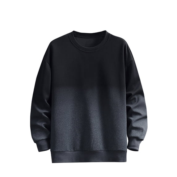 PInxai Fall Tops for Men Long Sleeve Crewneck Loose Pullover Gradient Color Sweatshirts Fashion