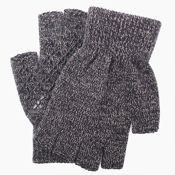PInxai Fingerless Gloves for Women and Men Knitted Warm Gloves for Cold Weather Half-Finger Solid Color Unisex Gloves,Dark Gray,Free Size