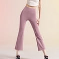 thumbnail image 1 of PInxai Flare Leg Leggings for Women High Elastic Waisted Yoga Pants Casual Athletic Stretchy Gym Cropped Pants，Pink，XL, 1 of 9
