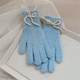 thumbnail image 1 of PInxai Gloves for Boys Girls Knitted Stretchy Comfortable Gloves Kids Comfy Warm Outdoor Gloves Solid Color,Blue,Free Size, 1 of 3